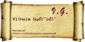 Vilheim Győző névjegykártya